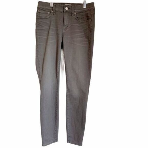 J. Crew Women's Toothpick Jeans Size 27 Gray Wash Skinny Slim Fit Grunge Neutral - Picture 1 of 8